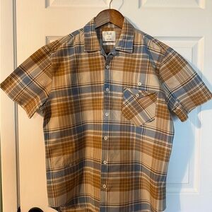 Billy Reid Plaid Short Sleeve Shirt | Made in Portugal | Size Small